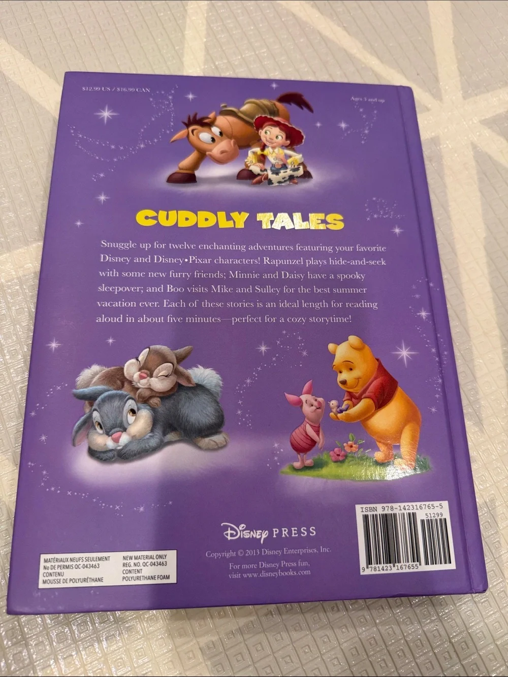Disney 5 Minute Snuggle Stories Tales Children's Storybook. 12 Stories Included!